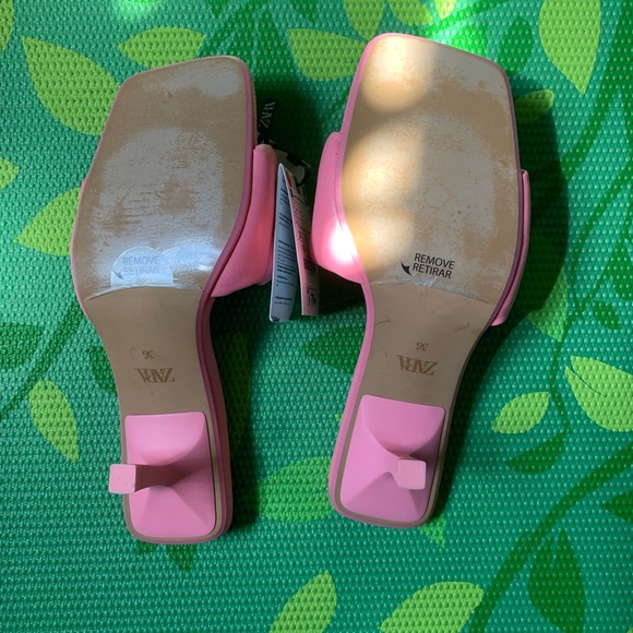 ZARA HEELED LEATHER SANDALS - Picture 7 of 8